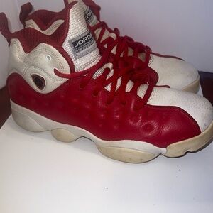 Jordan Team 13 Basketball Shoes Red White Men's‎ Size 10